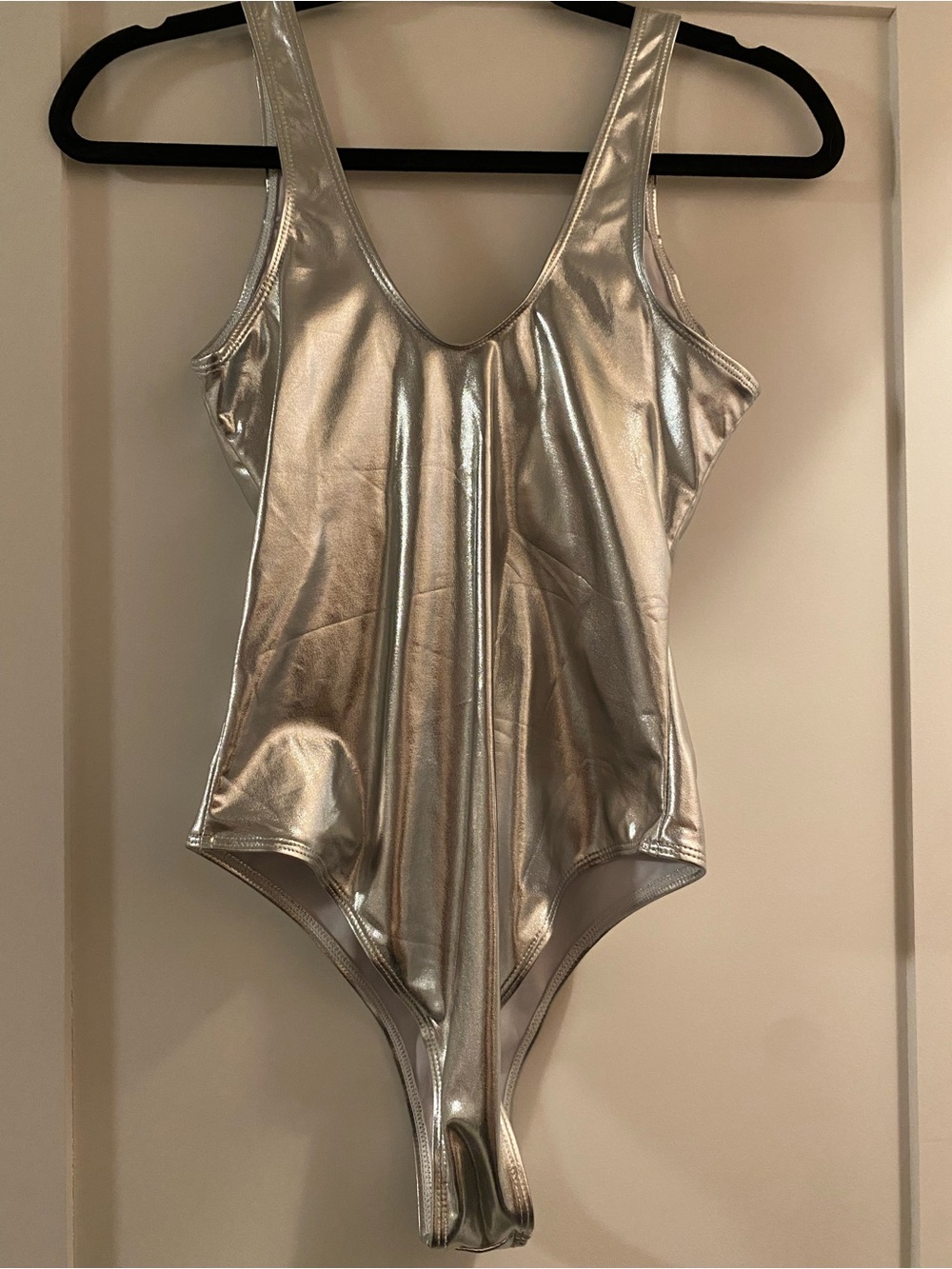 Metallic Silver Women’s One Piece Leotard